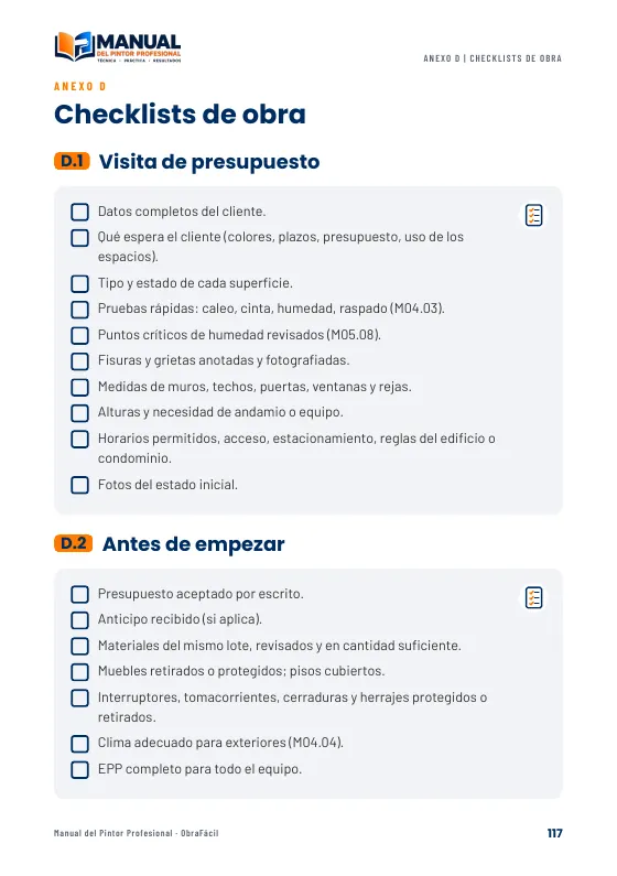 Checklists de obra